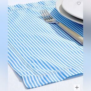 J.Crew set of 4 Placemats in Seersucker Stripe Blue and White